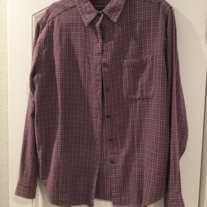 Woolrich Womens Purple Plaid Long Sleeve Button Up Shirt Size L Cotton  Outdoor